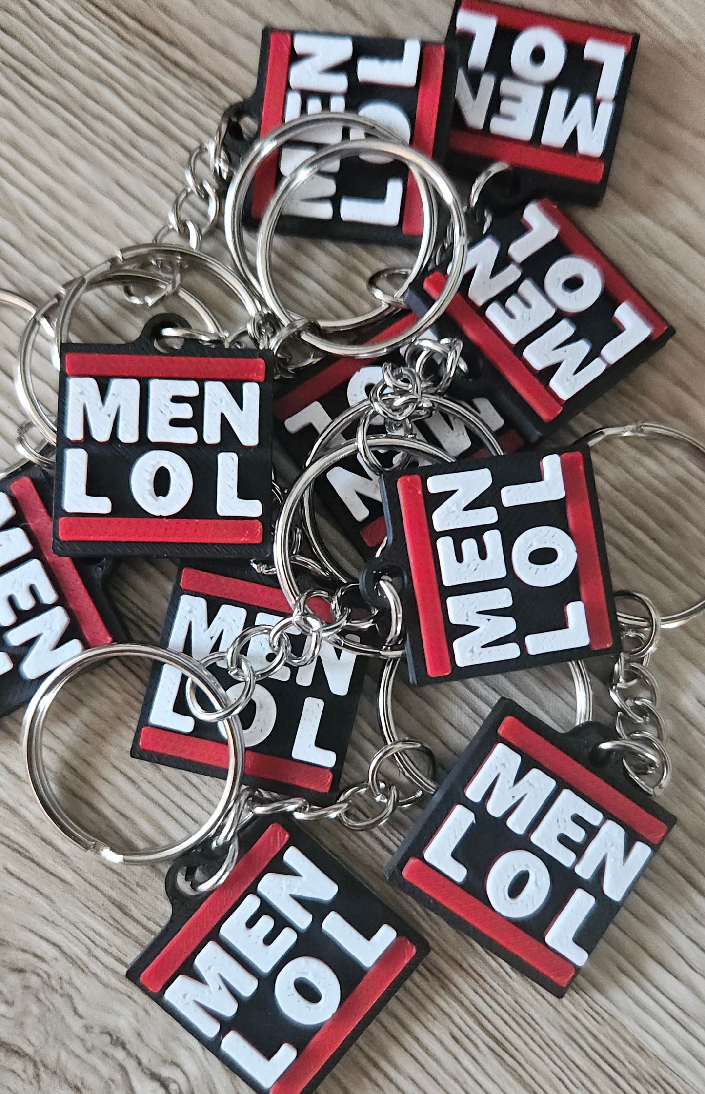 Schlüsselanhänger MEN LOL eckig