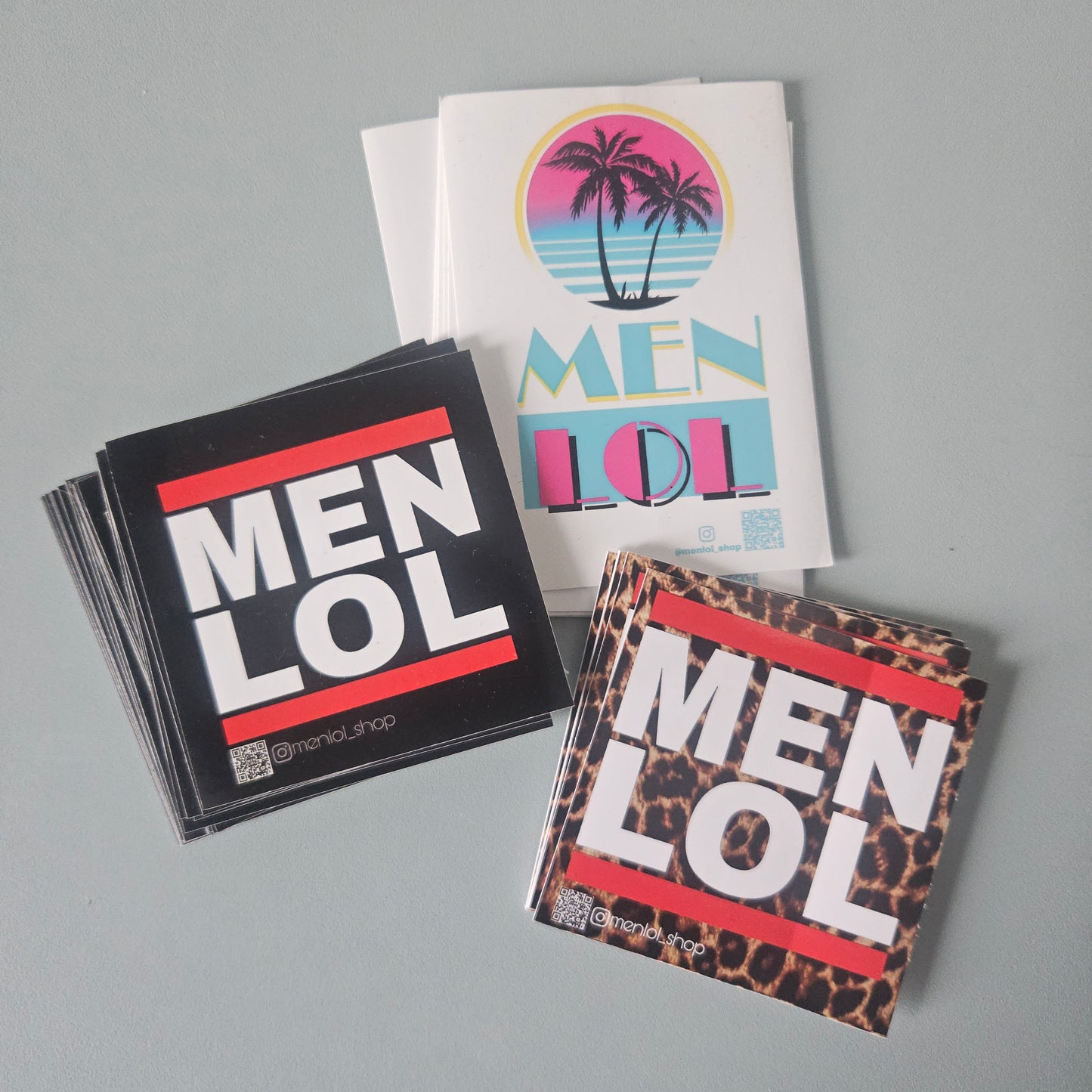 Sticker-Set MEN LOL Leopard / schwarz / Palmen (3x10 Stück)